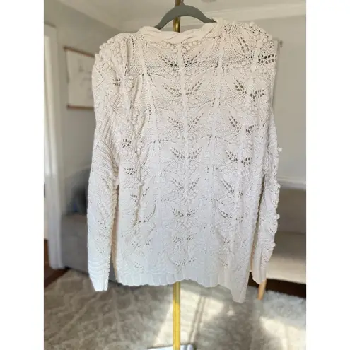 Vintage Express Tricot Handknit Sweater Cream Quiet Luxury Size L