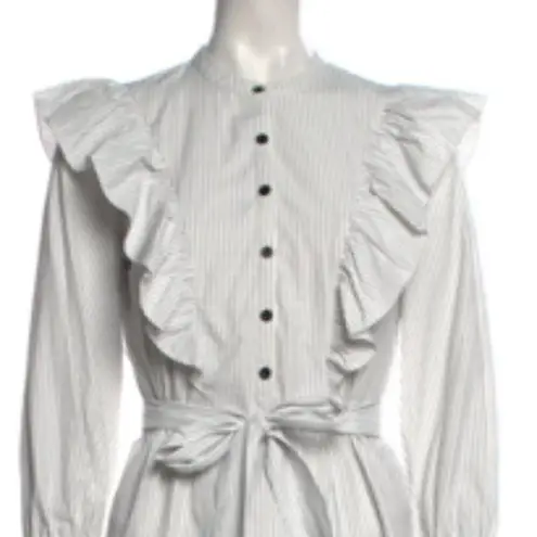 Saylor Ruffled Shirt Dress Puff Sleeve Small