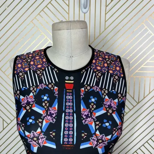 Clover Canyon Stained Glass Neoprene Sleeveless Dress in Multi Size XS