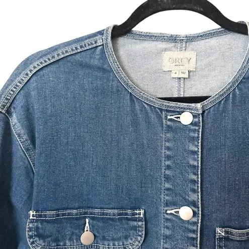 Jason Wu GREY Two Toned Denim Jacket Sz 4