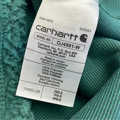 Carhartt  Relaxed Fit Fleece Pullover Jacket Warmer Rating Slate Forest Green