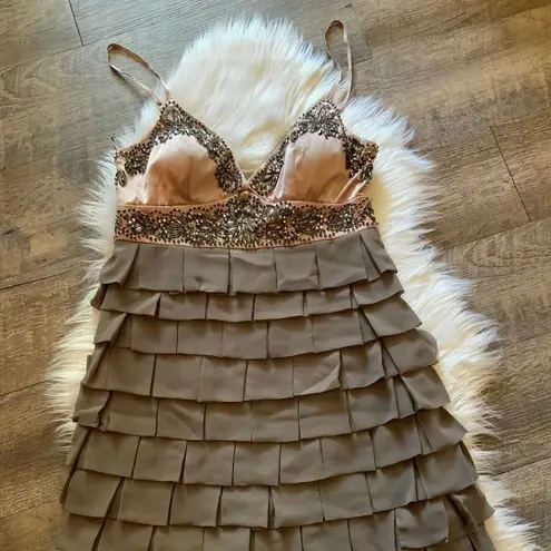 Sue Wong Nocturne Women’s 6 Beaded Ruffle Dress