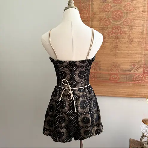 Vintage 1950s Rose Marie Reid Black Lace Romper Swimsuit Playsuit