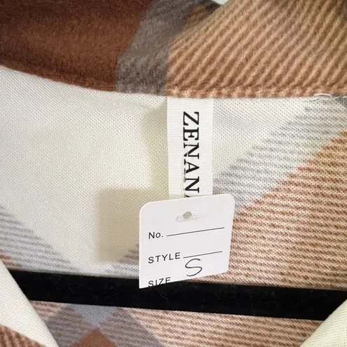 Zenana Outfitters NWT Oversized Plaid Button-Up Shacket