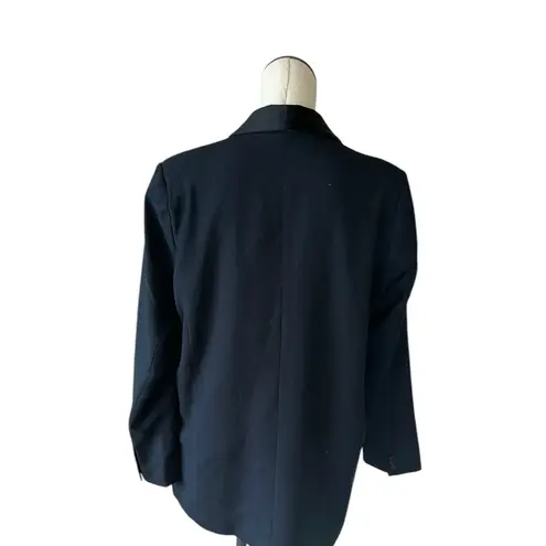 Abercrombie & Fitch NEW  Solid Black Satin Trim Party Blazer Size Large - Image 11
