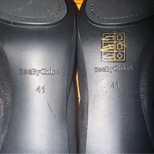 See By Chloe Black Block Heels Size 11