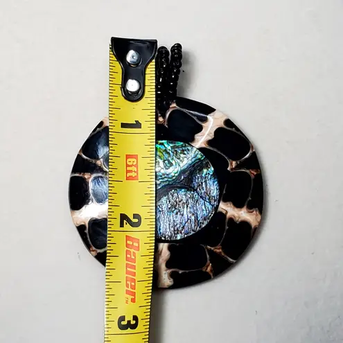 Hand Painted Abalone Shell Large Pendant 2.5"