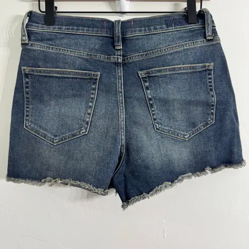 Victoria’s Secret PINK Distressed High Rise Denim Jean Shorts Dark Wash Size 10 Blue