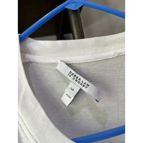 Derek Lam 10 Crosby Corey Mixed Media Belted Midi Dress White Womens Size Small