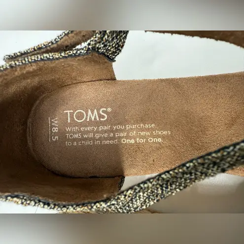 Toms   Metallic Burlap Platform Wedge sandals size 8.5 - Image 9
