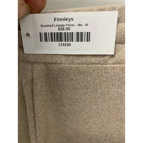 Lounge NWT Finnleys Brushed Pants MEDIUM Beige Wide Leg Elastic Waist Casual