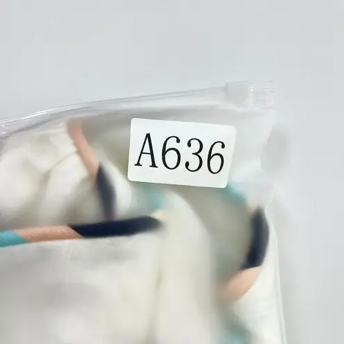 Farm Rio NWOT  White Stripe Short Puff Sleeve Linen Mini Dress Size XS