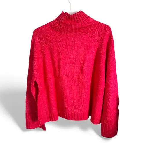 Studio Park x Amy Stran Boxy Turtleneck Sweater in Red QVC 7622 M Size M