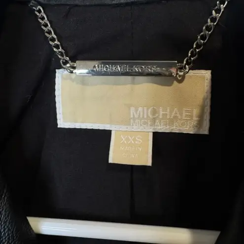 MICHAEL Michael Kors 100% Leather Moto Black Jacket Size XXS