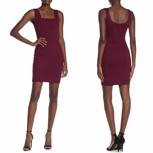 Love...Ady Love…Ady Burgundy Scallop Trim Sheath Dress Women’s Size Large NWT