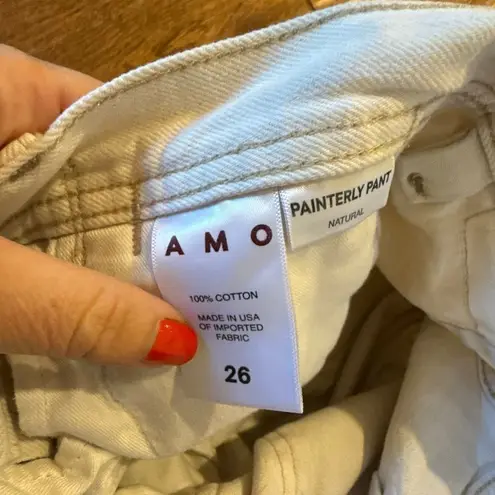 AMO painterly pant natural cotton high rise jeans size 26