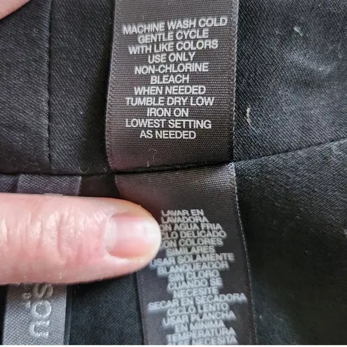 Bisou Bisou Michele Bohbot Ruffle Collared Black Vest Sleek Waist Coat Sz Small