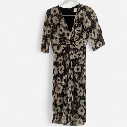 Ba&sh Lady Metallic Lurex Midi Dress