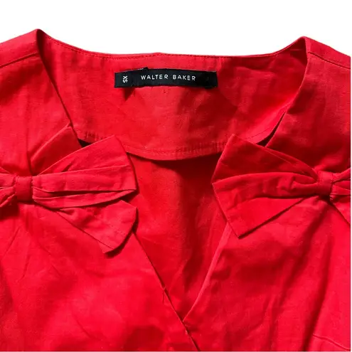 Walter Baker Red Bow Sleeveless A-Line Dress