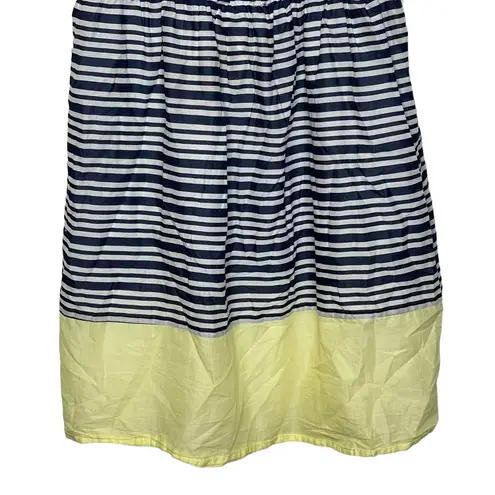 Old Navy  Womens Dress Size Large Blue White Striped Yellow‎ Bottom Cotton Lined
