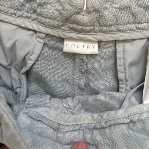 Poetry relaxed Straight Leg Linen Trousers Light Gray Size 4
