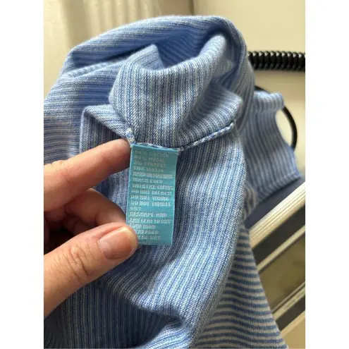 J. McLaughlin Jamey Sweater Light Chambray Blue Stripe Size XL