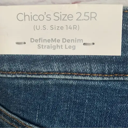 Chico's New Chico’s DefineMe Denim Straight Leg Ankle Jeans size 2.5 14 regular NWT