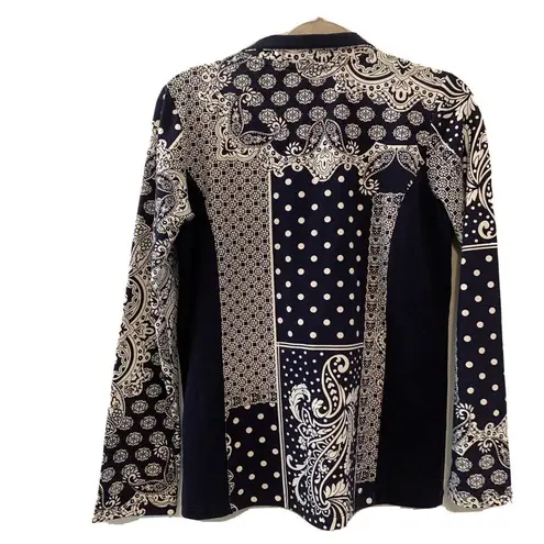 Susan Graver Womens Size XS Multicolor Paisley 1/4 Zip Pullover Sweatshirt