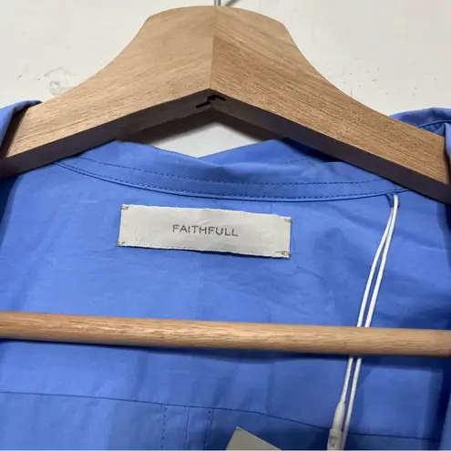 Faithfull the Brand NWT Isole Playsuit Women’s Small Mid Blue Cotton Resort Chic