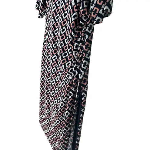 Connected Apparel  Women Multicolor Geometric Short Sleeves Boat Neck‎ Dress 12