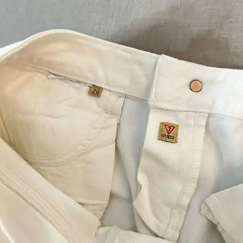 Guess  Brittney White Skinny Cropped Ankle Zip Jeans Size 29