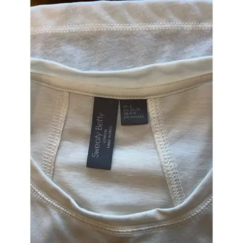 Sweaty Betty Tank Top Women Small White Crew Neck Cotton Tencel Easy Peazy Top