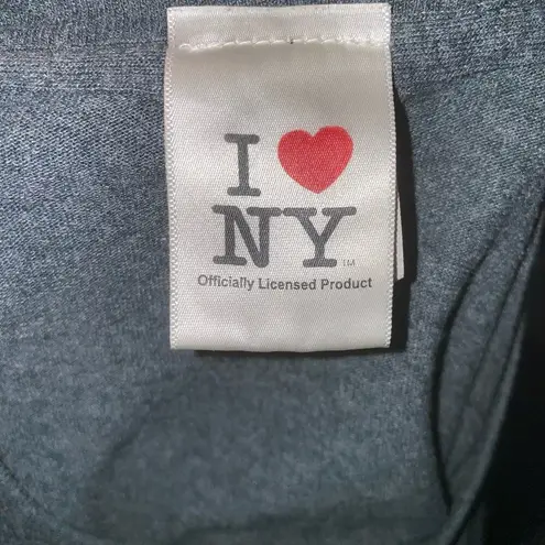 Gildan I Love New York Cropped Short Sleeve Crewneck Graphic T-shirt Size Large Grey