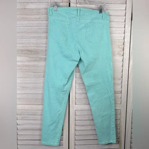 LIMA LIMON Stretchy Skinny Jeans Mint Green w White Dots