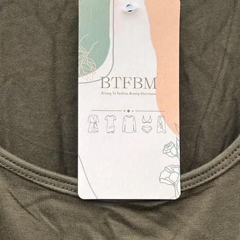 BTFBM Army Green Summer Eyelet Midi A