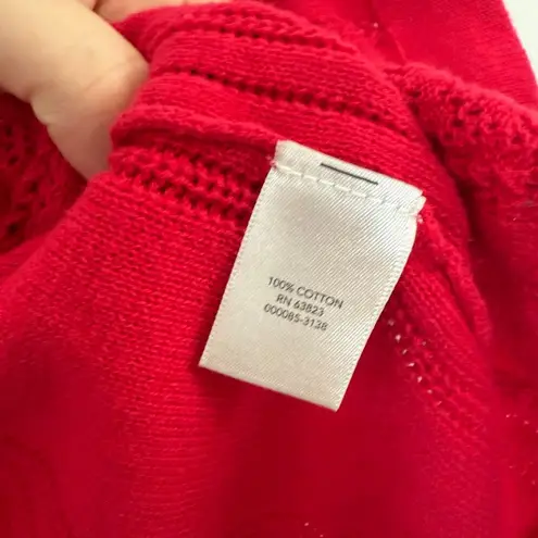 Christopher & Banks Women’s XL Red 100% Cotton Zip Up Sweater Jacket