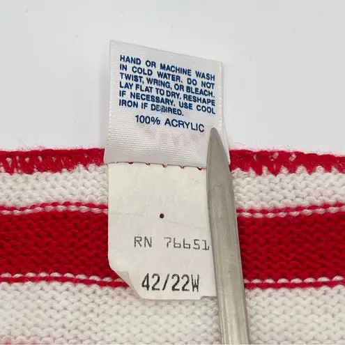 Vintage Sweater Bazaar SZ Med? Sleeveless Sweater Knit Red White Blue Patriotic