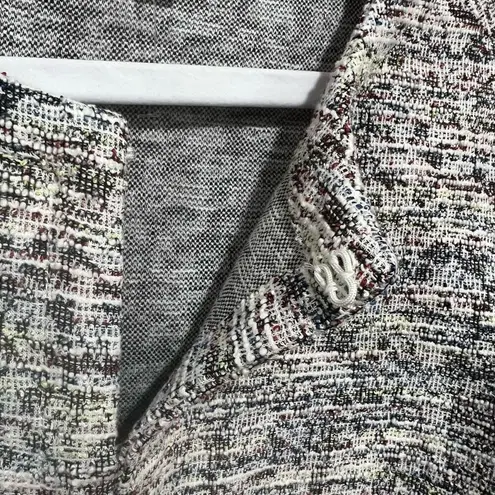 Philosophy  Woman's Multi Colored Tweed Blazer with Hook and Eye Front Closure