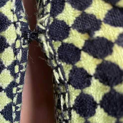 Yarns & Stitches Lime Green and Black Basket Weave Rattan Pattern Blazer Size 8