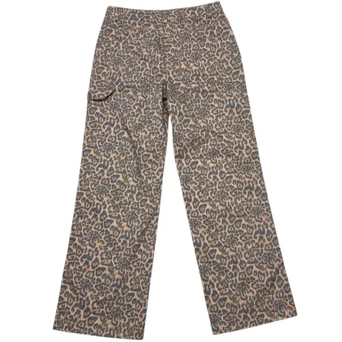 Noisy May Leopard Print Straight Leg Pants Medium NWOT Nordstrom