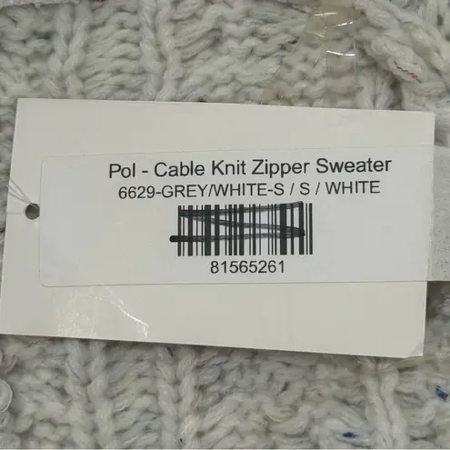 POL  Cable Knit Sweater Zip Cardigan Small Oversized Layered Gray Coastal Boho