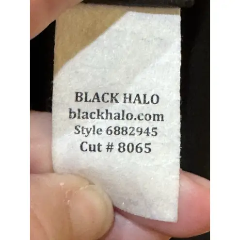 Black Halo Iron Glow Metallic Dress Size 6 Cutout Back Long Sleeve Bodycon