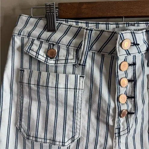 Judy Blue Navy and White Striped High Waist Shorts size large