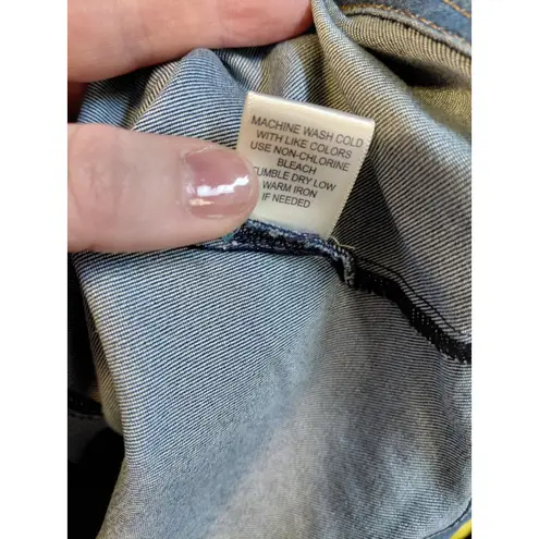 Tantrums Women's Embroidered Denim Jacket Medium Wash Long Sleeve Blue XL