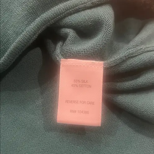 Garnet Hill silk cotton lightweight sweater rolled hem M