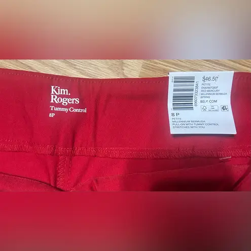 kim rogers  NWT Red Women's 8 Bermudas slimming stretch tummy control