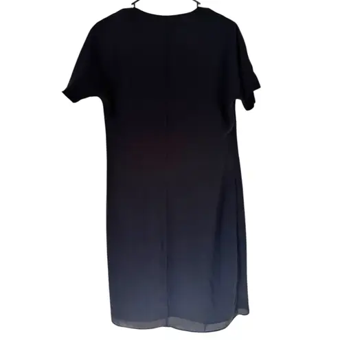 Babaton Black Chiffon Tie Front Short Sleeve Open Front Tunic Size XS