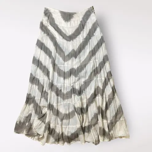 Alberto Makali Vintage Boho Tiered Sea Shell Bead Detail Maxi Skirt Size 6