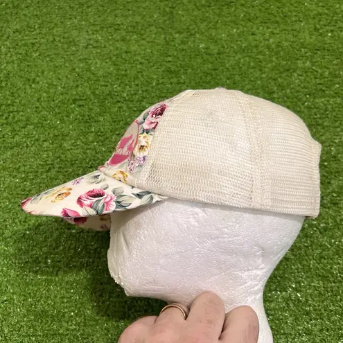 vintage blue bell ice cream Hat Pink Flowers Floral trucker Brenham TX Cow