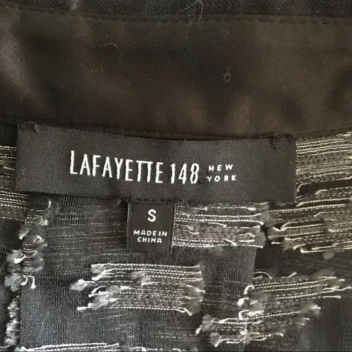 Lafayette 148 Gray & Black Print Button Up Belted Shirt Dress S